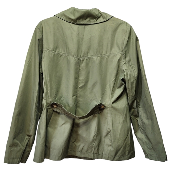Michael Kors Green Outerwear Button Down Coat Jacket Womens Size Large - Picture 2 of 8